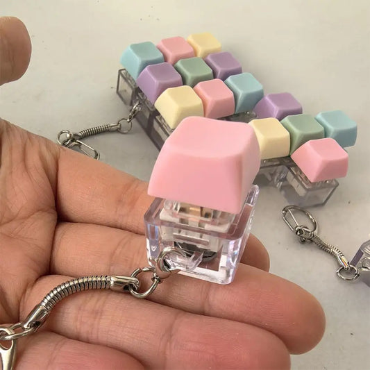 1/4/5/9 Button Keyboard Fidget Clicker Mechanical Keyboard Fidget Keychain For Gifts To Pass The Boring Time (Without LED Light)