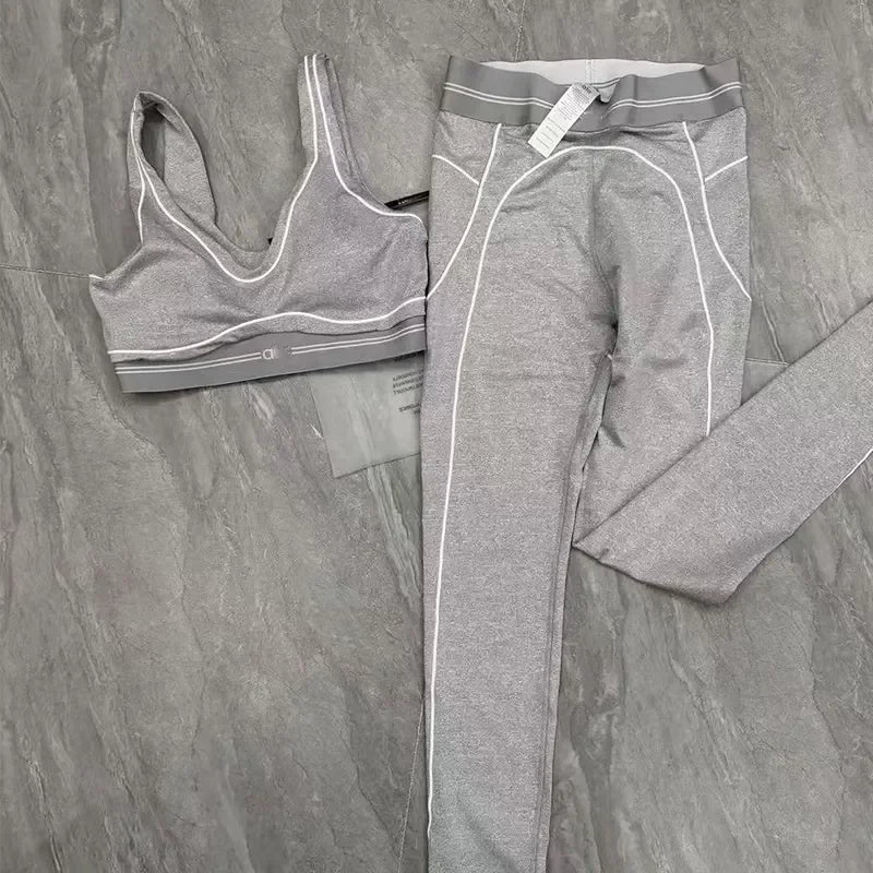 Women Yoga Set Bra + Leggings Yoga Women Sets Gym Short Sports Outfit Pants Shaping Waist Fitness Jogging Sportswear Running
