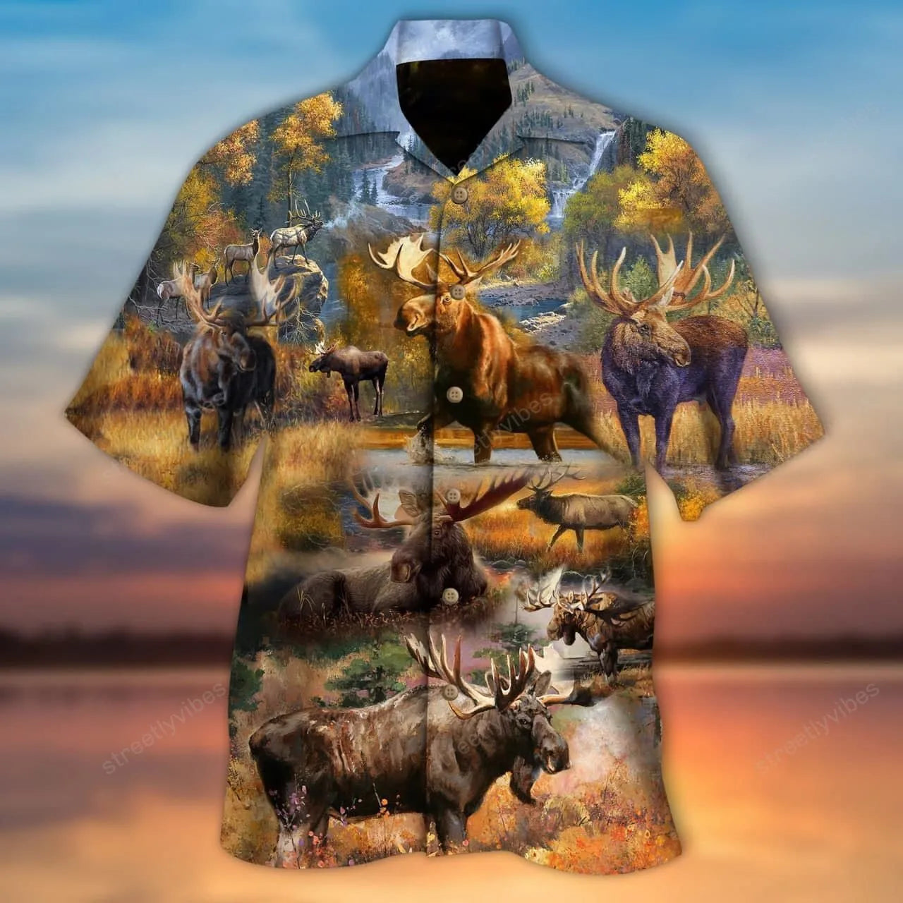 All Over Print 100% Polyester Men's Casual Shirt Comfortable Soft Home Summer Shirts for Adult Men