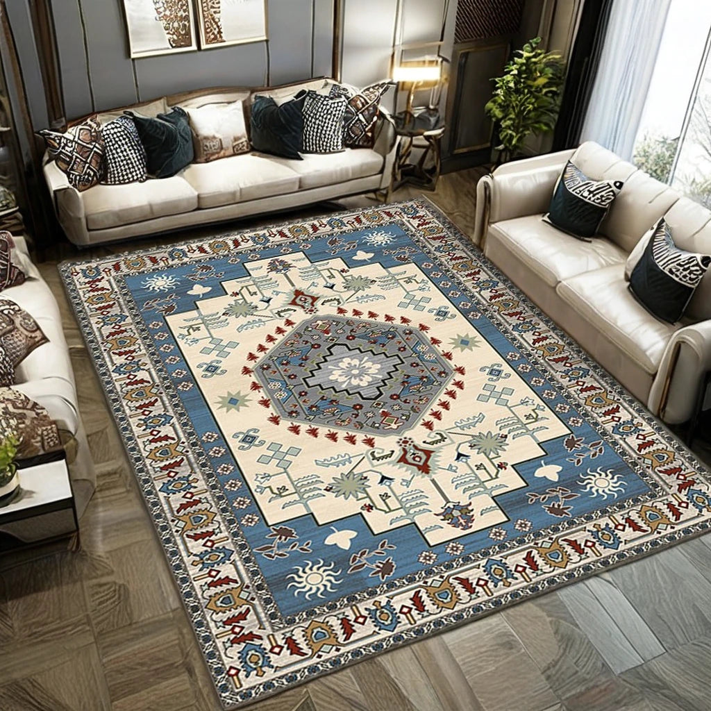 Washable Living Room Carpet Persian Turkey Large Size Classical Non-slip Plush Floor Mat for Home Prayer Machine Made Area Rug