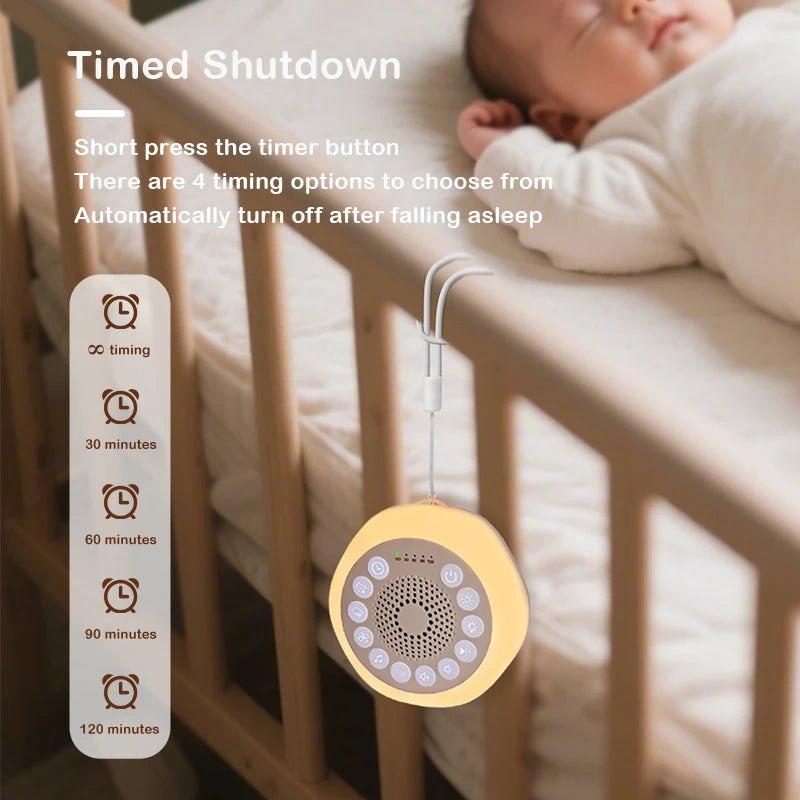 Colorful Night Light Soothing Sound Sleep Aid White Noise Speaker Portable White Noise Machine Baby