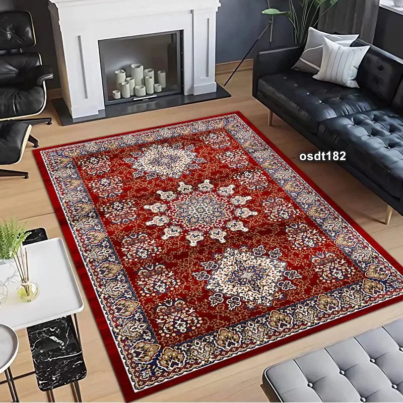 Washable Living Room Carpet Persian Turkey Large Size Classical Non-slip Plush Floor Mat for Home Prayer Machine Made Area Rug