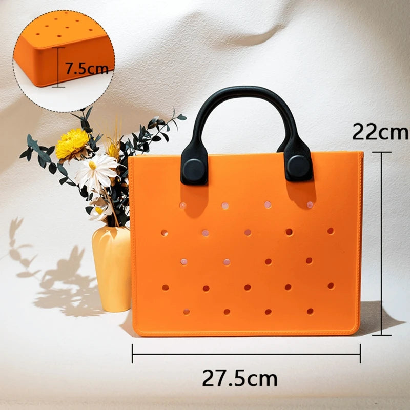Washable Rubber Beach Bag Large EVA Tote Waterproof Durable Outdoor Handbag Custom Logo for Pool Boating Gym Summer Holiday