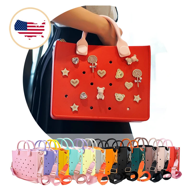 Washable Rubber Beach Bag Large EVA Tote Waterproof Durable Outdoor Handbag Custom Logo for Pool Boating Gym Summer Holiday
