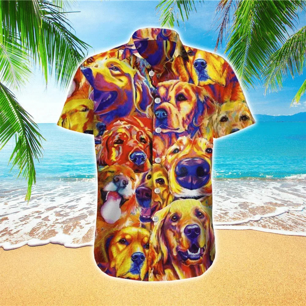 All Over Print 100% Polyester Men's Casual Shirt Comfortable Soft Home Summer Shirts for Adult Men