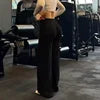 Gym Workout Wide Leg Leggings Women High Waist Tummy Control Loose Yoga Pants Woman Hip Lifting Straight Sports