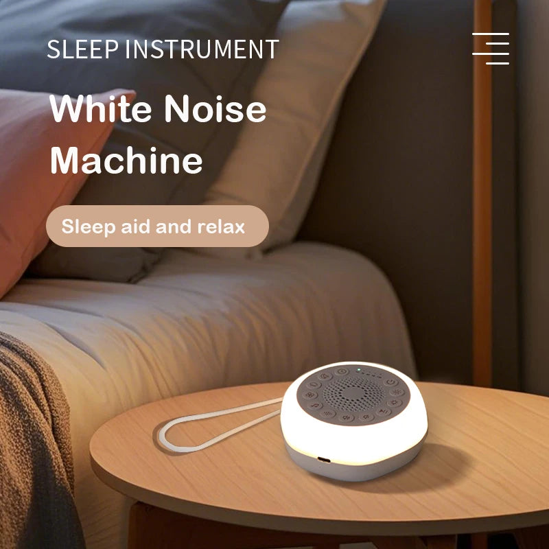 Colorful Night Light Soothing Sound Sleep Aid White Noise Speaker Portable White Noise Machine Baby