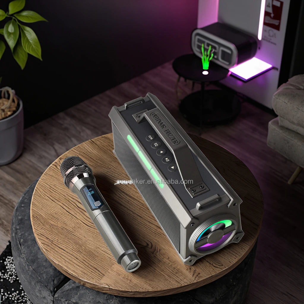 Home Theatre K79 20W EQ Portable Speaker with Integrated Wireless Microphone Large Volume K-Song Audio for Outdoor Parties
