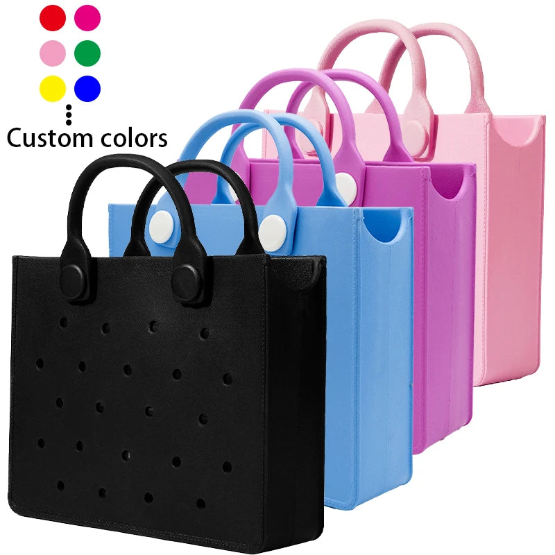 Washable Rubber Beach Bag Large EVA Tote Waterproof Durable Outdoor Handbag Custom Logo for Pool Boating Gym Summer Holiday