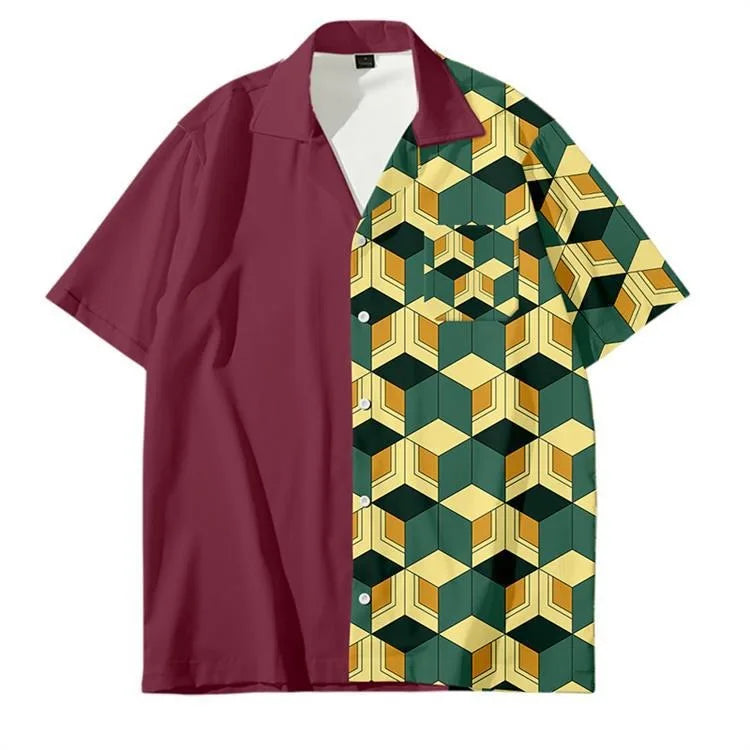 Wholesale Custom Men's Clothing 2024 Summer Men Hawaiian Print Short Sleeve Shirt Men's Vacation Shirt