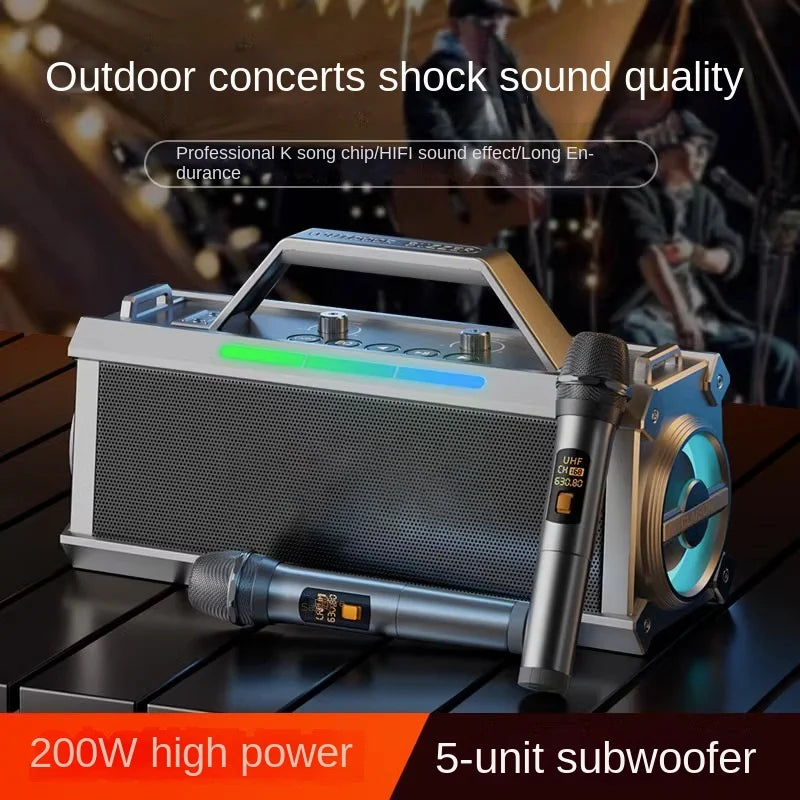 Home Theatre K79 20W EQ Portable Speaker with Integrated Wireless Microphone Large Volume K-Song Audio for Outdoor Parties