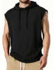 USA Warehouse Custom Logo Sportswear Gym Running Fitness Sleeveless T Shirts Mens Running Hooded Men's Vests tank Top