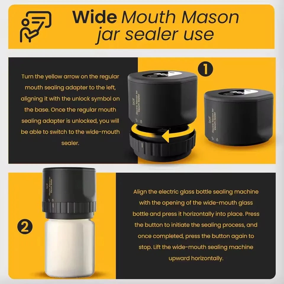Wholesale Kitchen Tools Automatic Kit Food Storage Regular Mouth Mason Jar Lids Electric Mason Jar Vacuum Sealing Machine