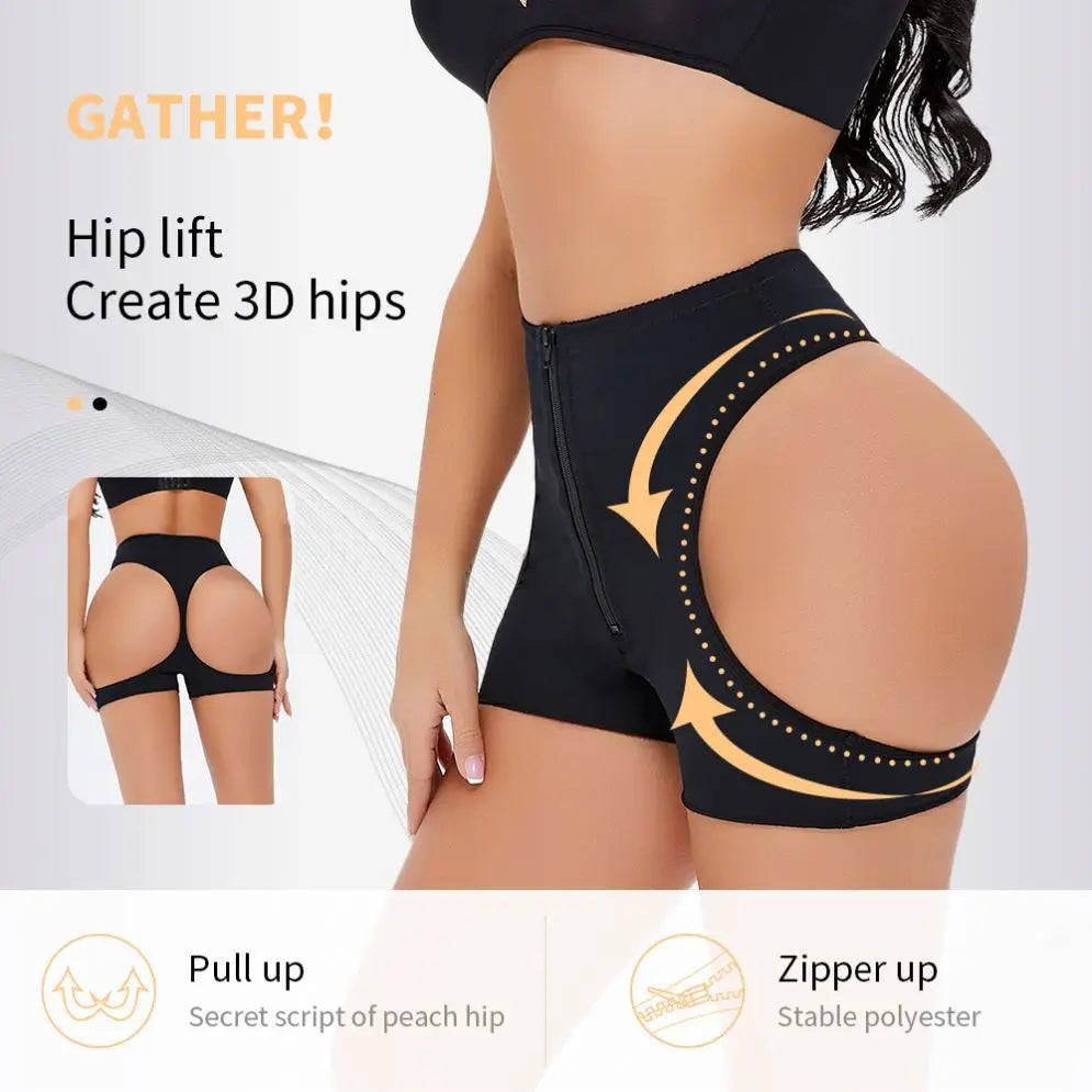Hot Sale Women's Latex Zipper Waist Trainer High Comfortable Body Shaper Butt Lifter Tummy Control Panty Breathable Slim Waist