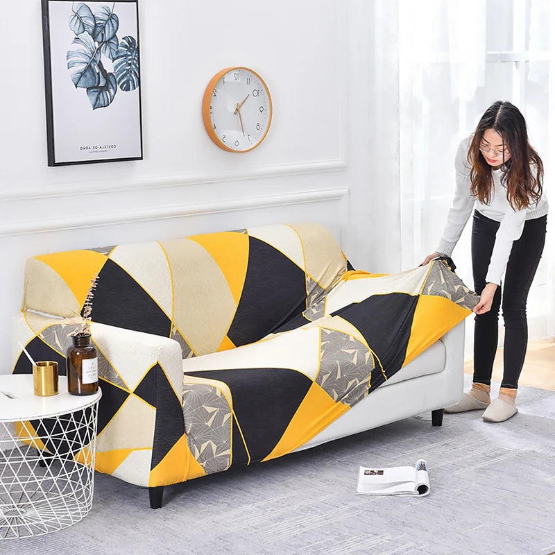 Elastic Sofa Slipcover Stretch Non Slip Sofa Covers for Living Room Chair Couch Cover L-shape Furniture Protector 1/2/3/4 Seat