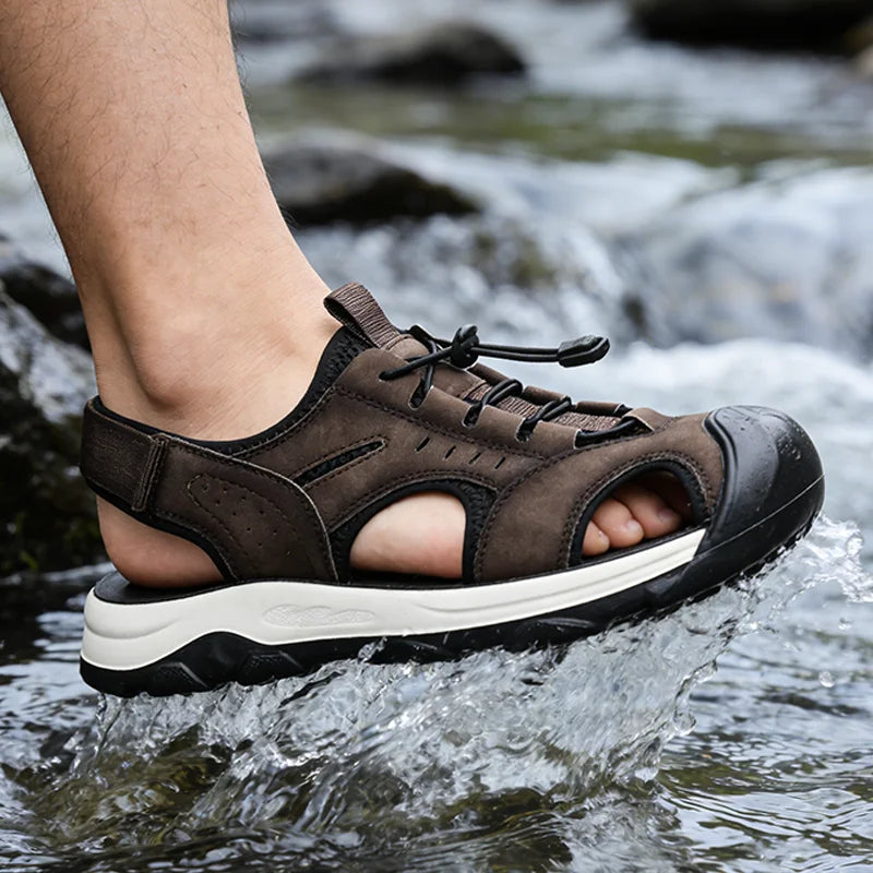 Summer Sandals Shoes Men Outdoor Lightweight Anti-slip Breathable Water-resistant Beach Breathable Casual Shoes Men Low-top