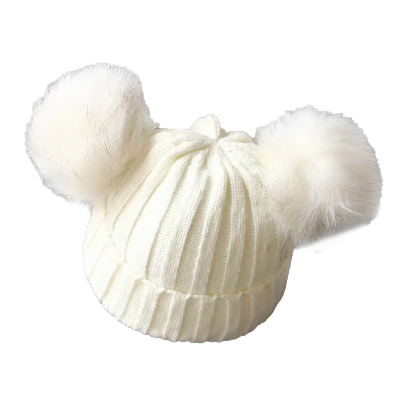 Cute Pompom Baby Hat Warm Winter Knitted Kids Baby Girl Boy Beanie Cap Solid Outdoor Infant Toddler Children Hat Bonnet