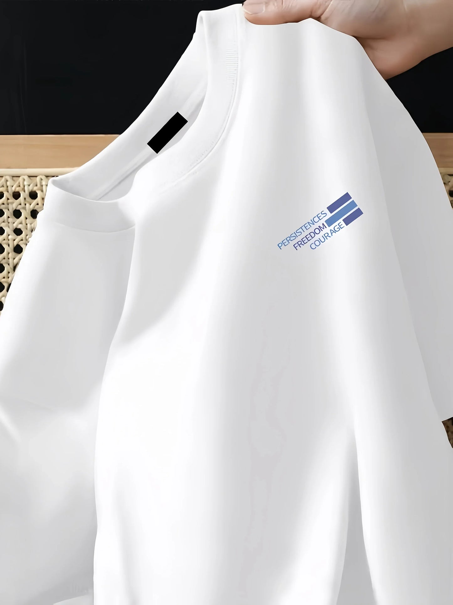 T-shirt d'été pour hommes, 100% pur coton, décontracté, ample, imprimé avec des lettres, confortable, col rond, manches courtes,