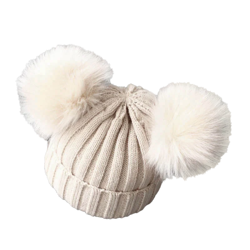 Cute Pompom Baby Hat Warm Winter Knitted Kids Baby Girl Boy Beanie Cap Solid Outdoor Infant Toddler Children Hat Bonnet