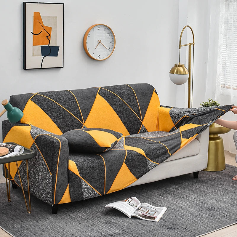 Elastic Sofa Slipcover Stretch Non Slip Sofa Covers for Living Room Chair Couch Cover L-shape Furniture Protector 1/2/3/4 Seat