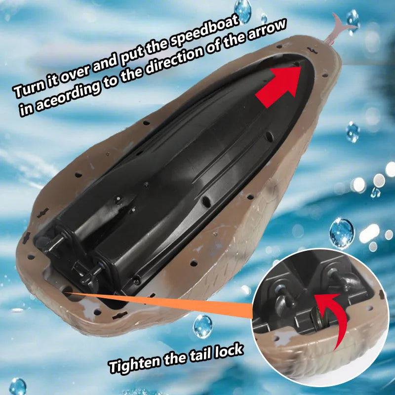 Realistic Crocodile & Python RC Boat - 2.4GHz Waterproof Remote Control Animal Ship, High-Speed Pool Toy Gift for Kids Adults