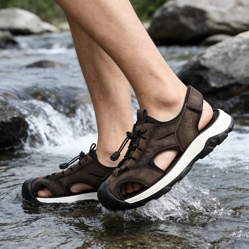 Summer Sandals Shoes Men Outdoor Lightweight Anti-slip Breathable Water-resistant Beach Breathable Casual Shoes Men Low-top