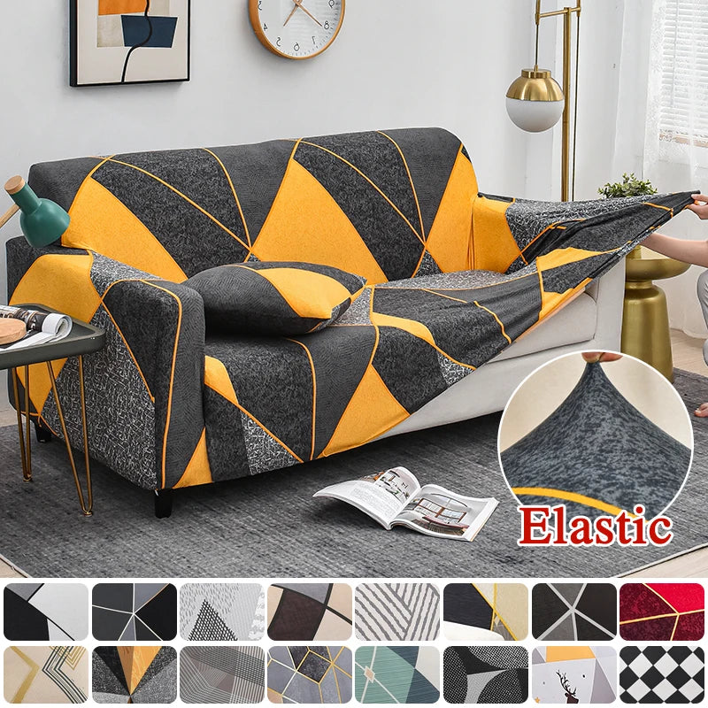 Elastic Sofa Slipcover Stretch Non Slip Sofa Covers for Living Room Chair Couch Cover L-shape Furniture Protector 1/2/3/4 Seat