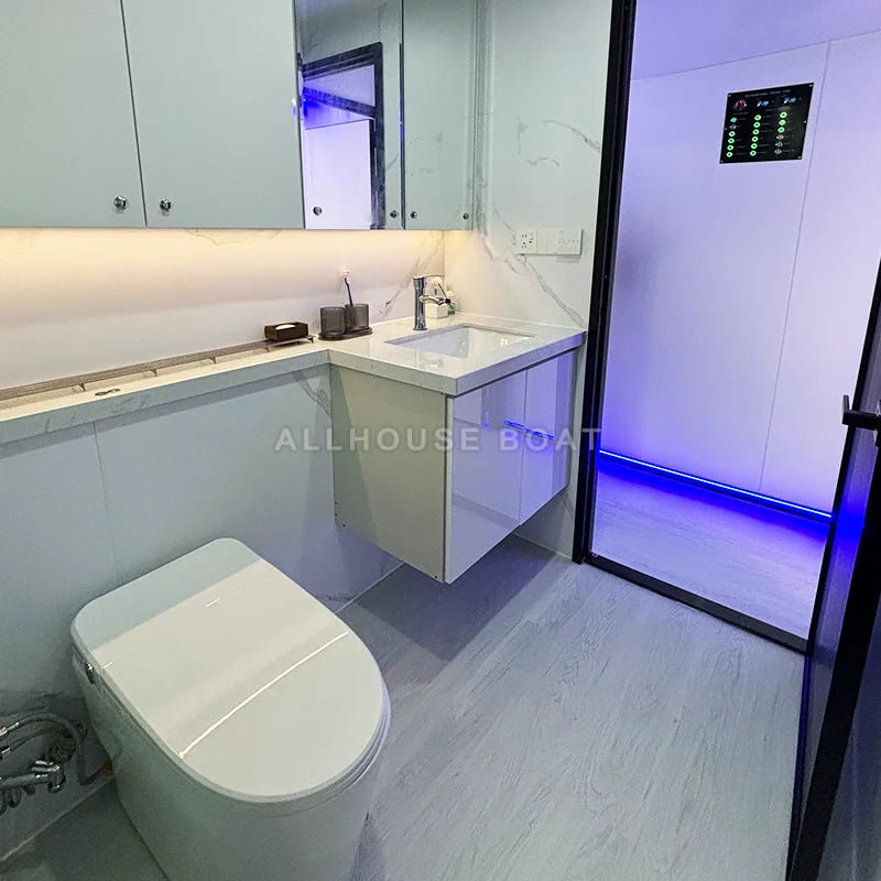 Water House for Vacation Lake House Floating Aluminum New Design Yacht Boat Fiberglass Aluminum Luxury Houseboat
