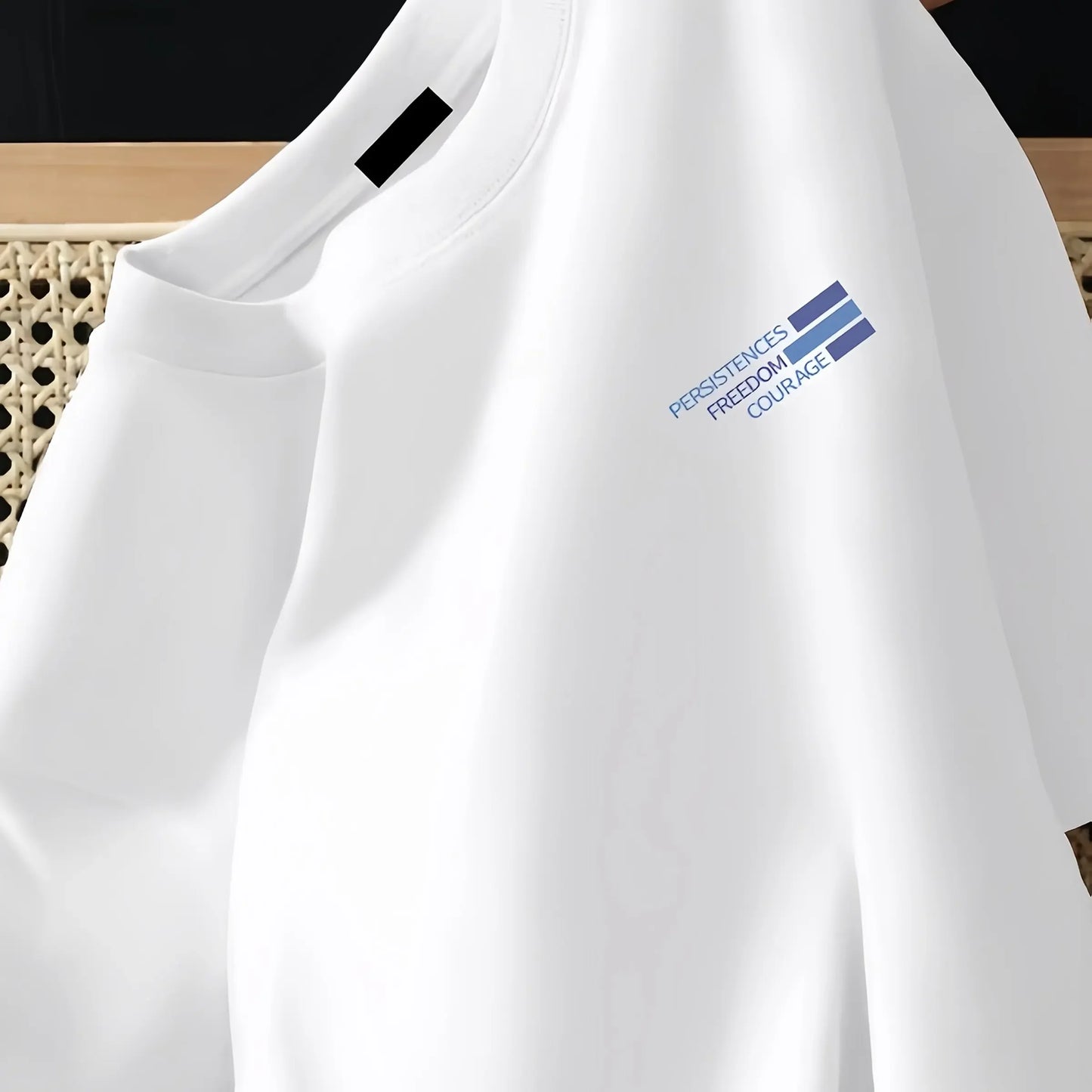 T-shirt d'été pour hommes, 100% pur coton, décontracté, ample, imprimé avec des lettres, confortable, col rond, manches courtes,