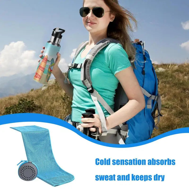 Cooling Towels For Neck Absorbent Neck Wraps Sweat Towels With Storage Box Chilly Pads Quick Dry Portable Breathable Scarf For