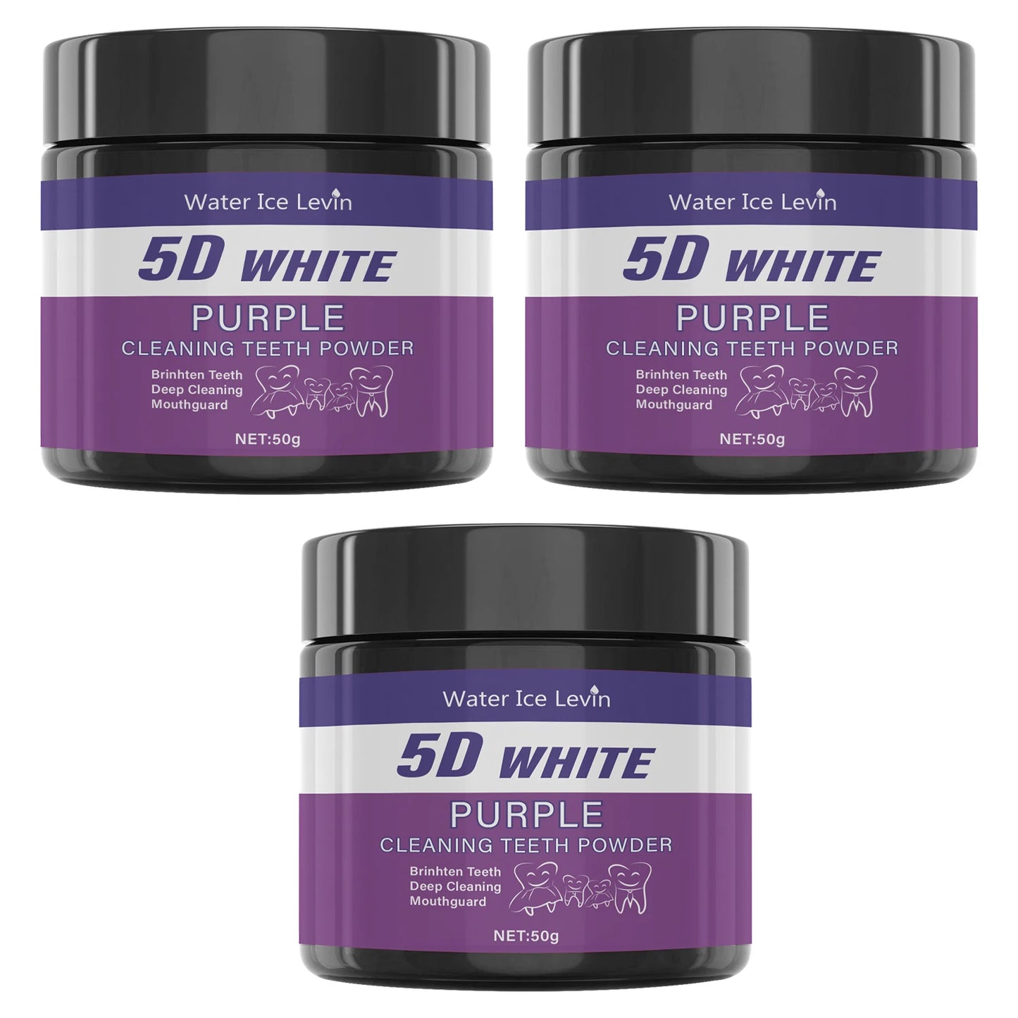 Purple Teeth Whitening Powder - Charcoal Deep Clean & Stain Removal, Fresh Breath, Winter Oral Care for a Brighter Smile