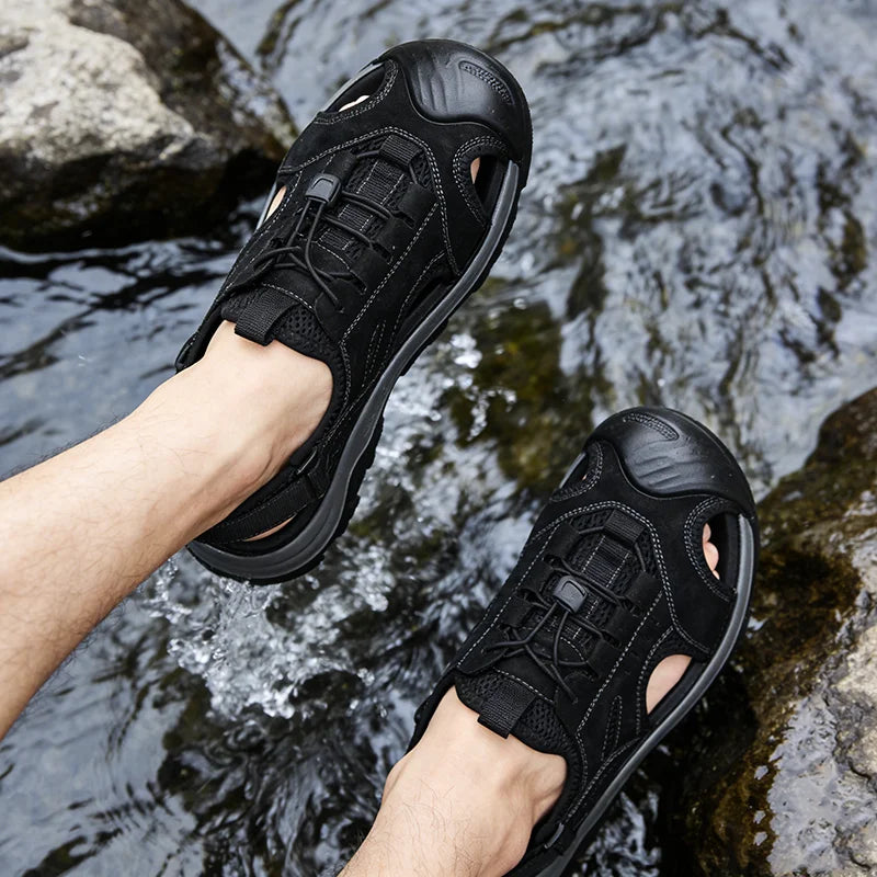 Summer Sandals Shoes Men Outdoor Lightweight Anti-slip Breathable Water-resistant Beach Breathable Casual Shoes Men Low-top
