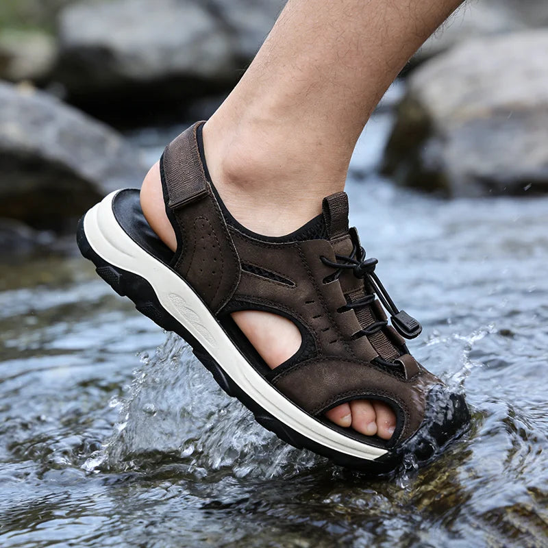 Summer Sandals Shoes Men Outdoor Lightweight Anti-slip Breathable Water-resistant Beach Breathable Casual Shoes Men Low-top